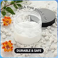 Vista 4 de Pequeños recipientes de plástico con plomo, tarros pequeños de 5 onzas con tapas, paquete de 12, ideales como recipientes de viaje para cremas