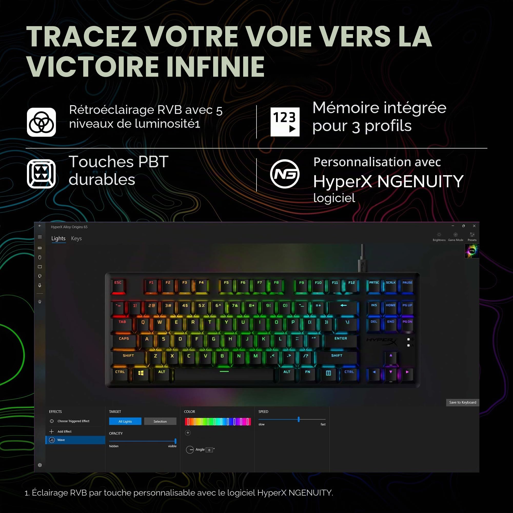 HyperX Alloy Origins Core PBT – TKL Clavier de Jeu mécanique, Touches PBT, éclairage RVB, Compact, Corps en Aluminium, Personnalisable avec HyperX NAuthity, mémoire intégrée – HyperX Tactile Aqua