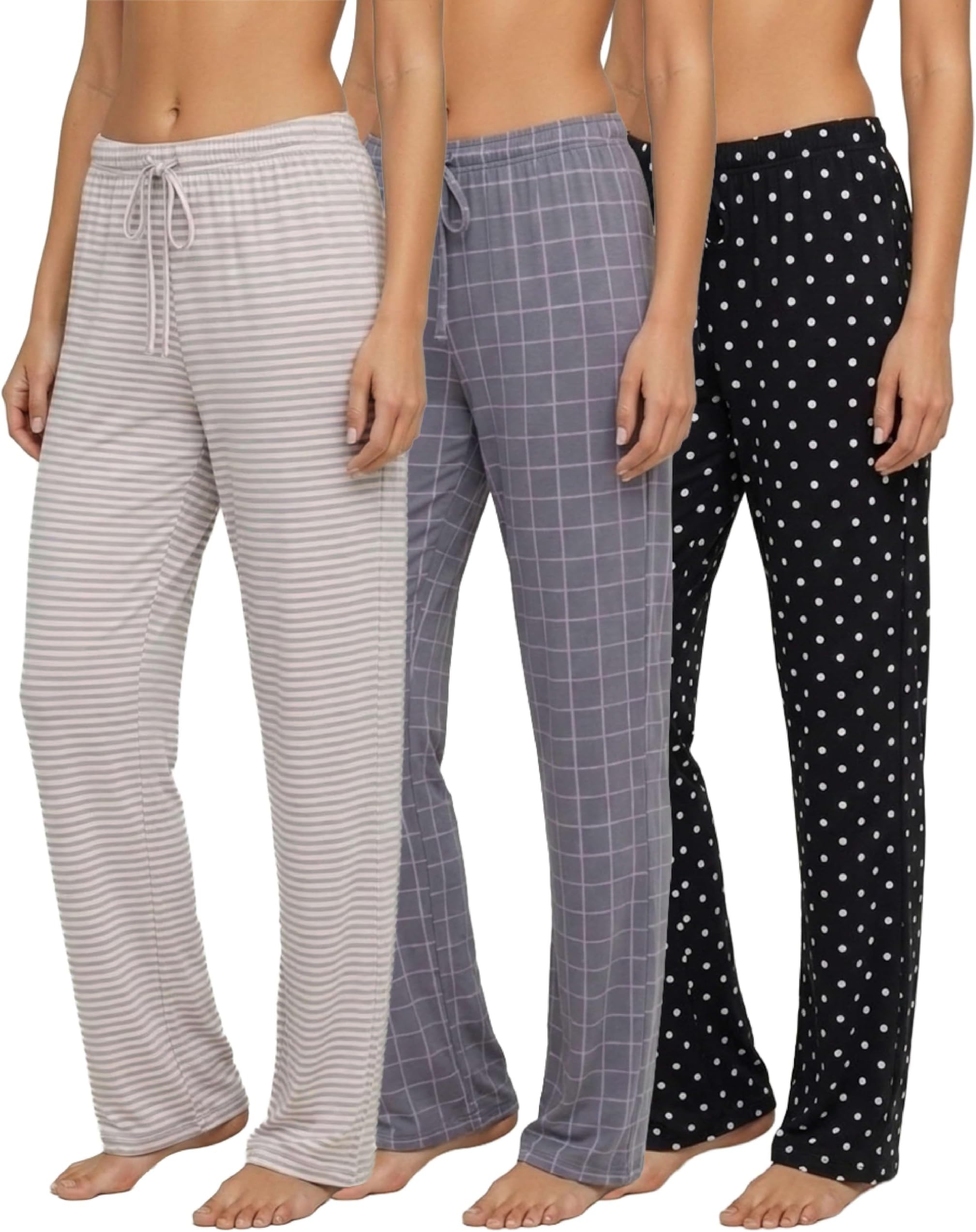 3 Pack: Women’s Ultra-Soft Comfy Pajama Lounge Pants Sleepwear (Available in Plus Size)