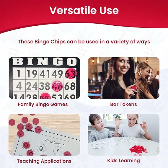 MR CHIPS Bingo - 3/4 Size 100/300/600/1200 Counting Markers in Red, Blue and Green Colors Smiley Face Design