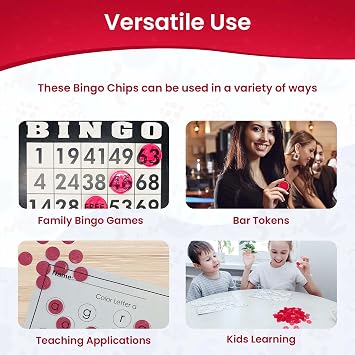 MR CHIPS Bingo - 3/4 Size 100/300/600/1200 Counting Markers in Red, Blue and Green Colors Smiley Face Design