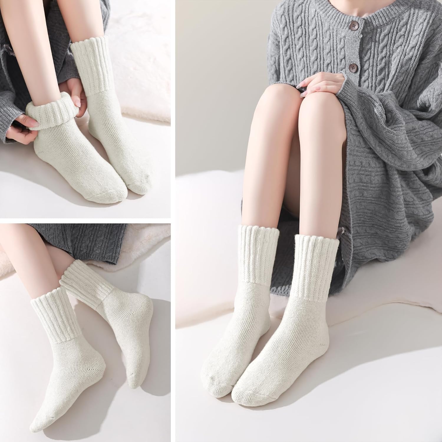 Boot Socks for Women Thermal Warm Socks for Men Winter Thick Hiking Crew Sock Women Youth 3/5 Pairs 5-10 - Image 2