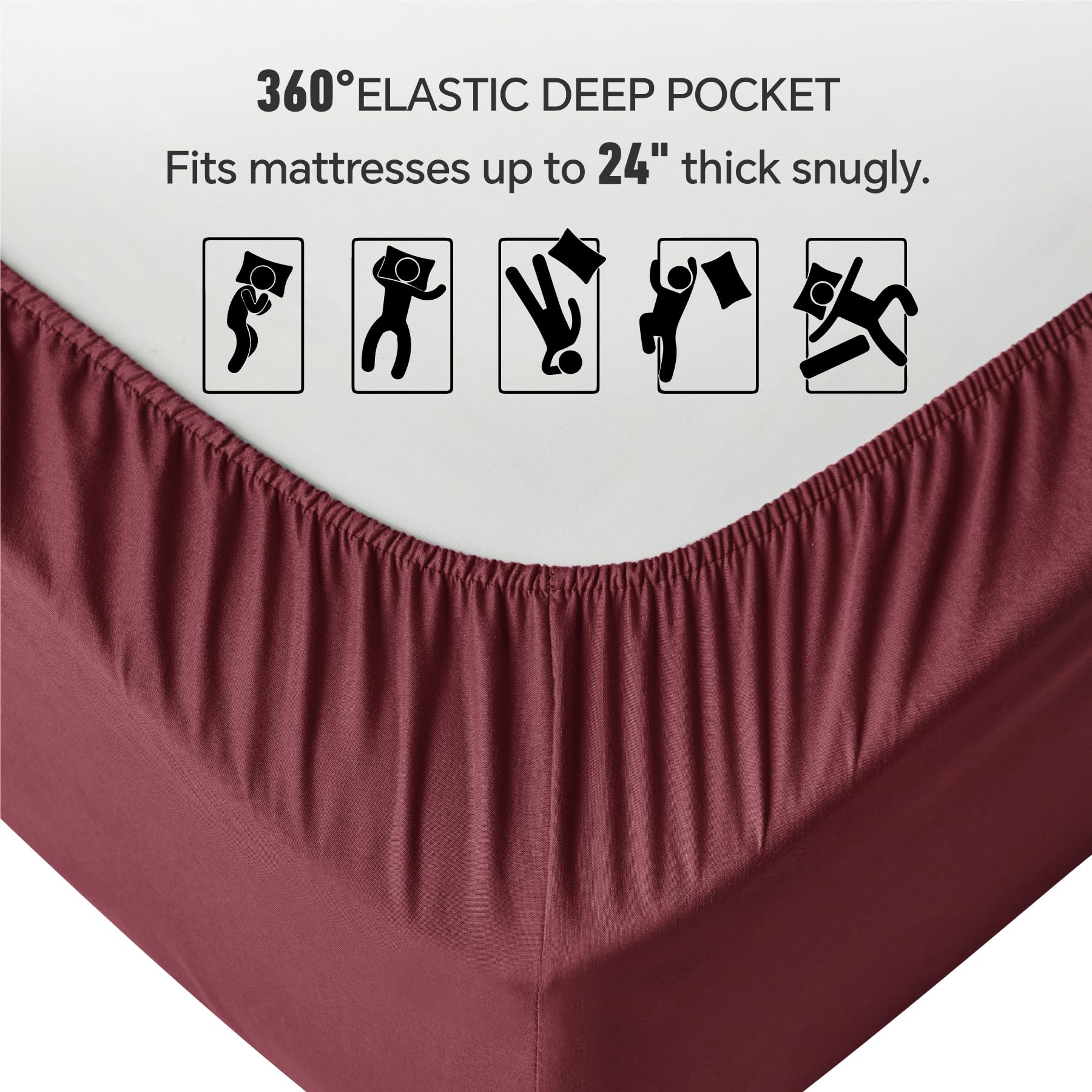 Amazon.com: ChiXpace Extra Deep Full Fitted Sheet - Deep Pocket