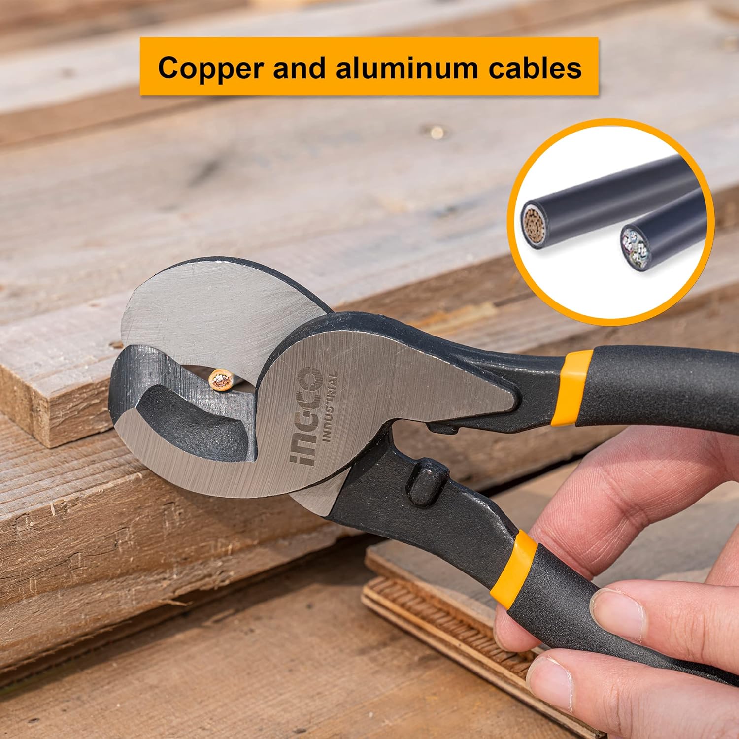 INGCO 10″ Cable Cutter Heavy Duty Wire Cutter for Aluminum, Copper