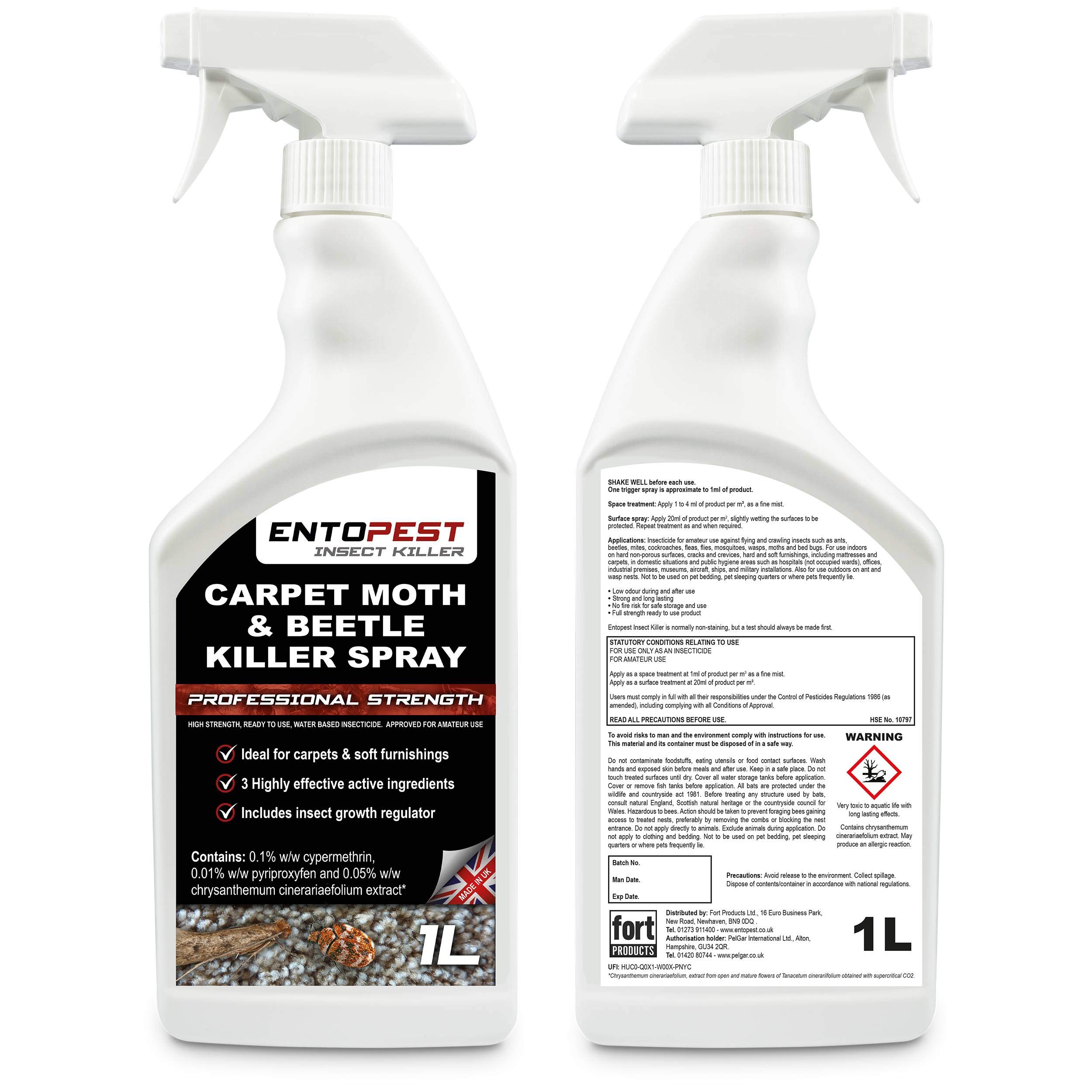 Buy Entopest Insect Killer Spray for Carpets 2 x 1L RTU Pro Strength
