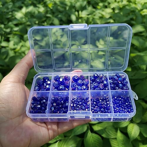 Miniatura 3 de Gocelyn Cuentas facetadas de cristal de color AB (azul rey), cuentas facetadas Rondelle surtidas, suministros variados, cuentas sueltas espaciadoras