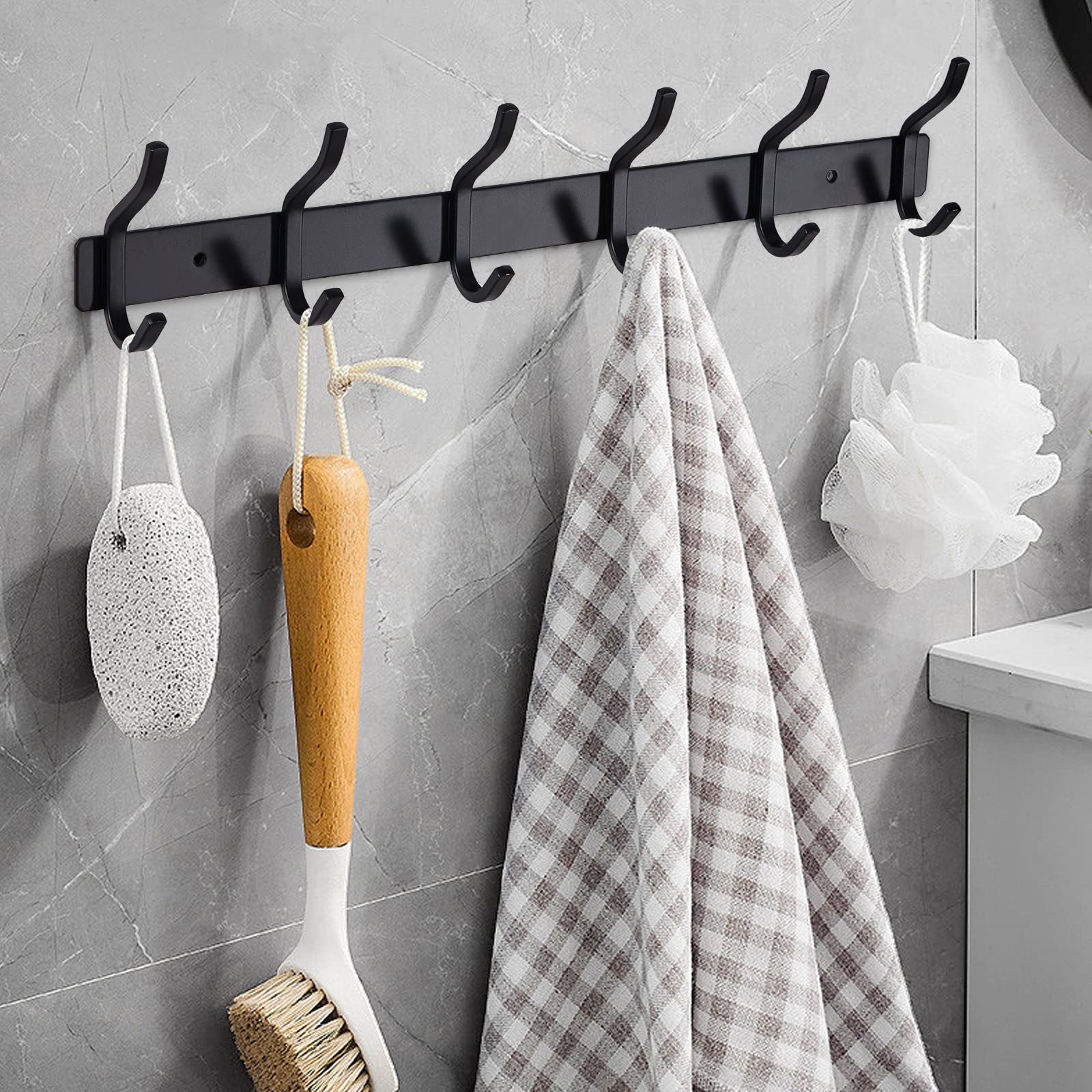 Appendiabiti Da Parete Con 6 Ganci - Acciaio Inox, Per Camera, Bagno, Cucina