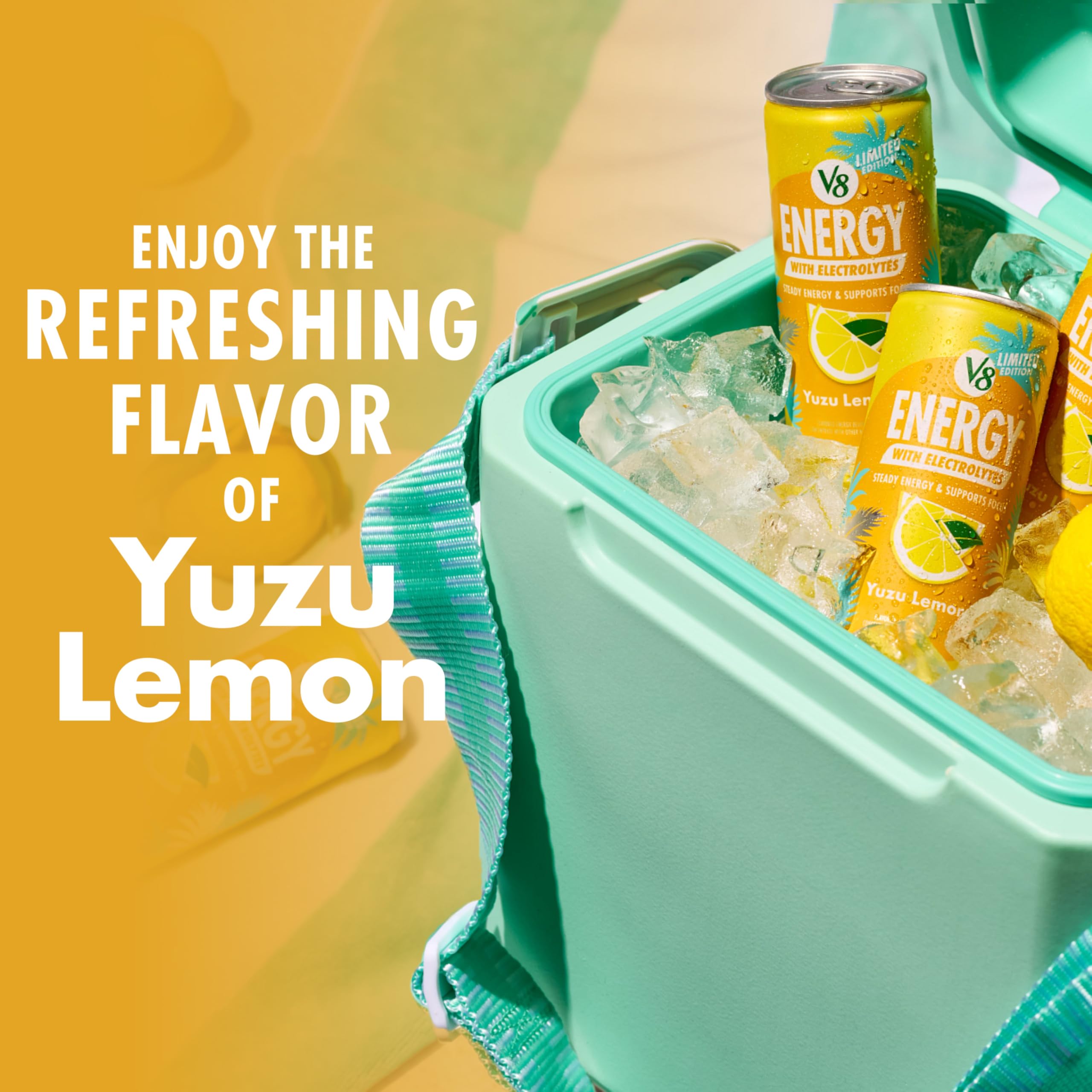 Amazon.com : V8 Energy Yuzu Lemon Energy Drink, 8 fl oz Can, 6