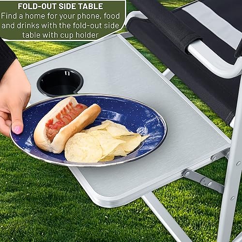 Miniatura 4 de Sillas de camping portátiles, silla plegable para exteriores con bolsa de almacenamiento para mesa auxiliar, sillas de césped de playa, silla Eazy