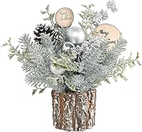 Vista 1 de Super Holiday Small Winter Christmas Tree, Artificial Mini Tabletop Christmas Tree Decorations with Christmas Ornaments, for Home Party Thankgivings