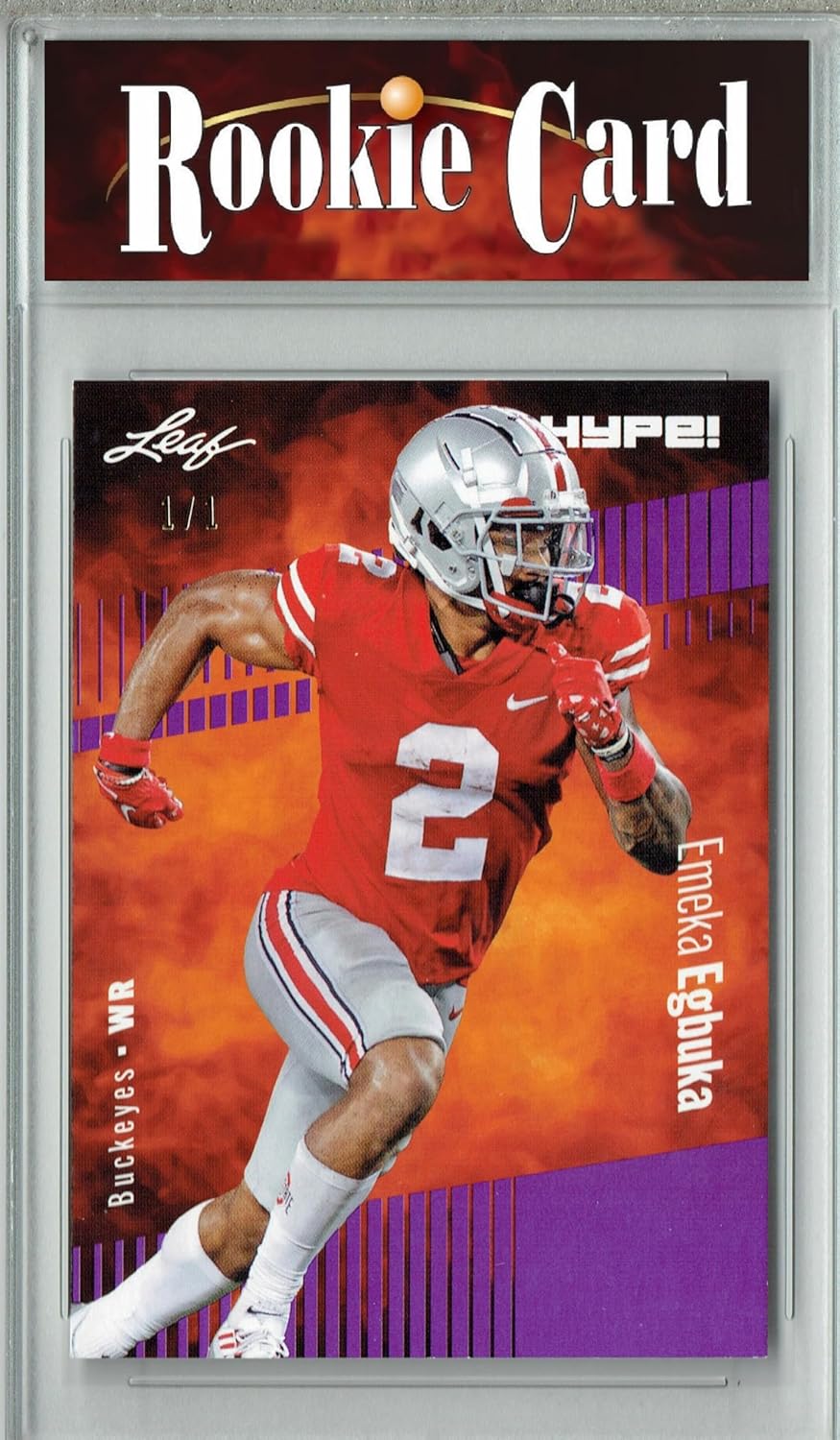 Certified Mint+ Emeka Egbuka 2023 Leaf HYPE #116 Purple Blank Back #1/1 Rookie Card Ohio State Buckeyes
