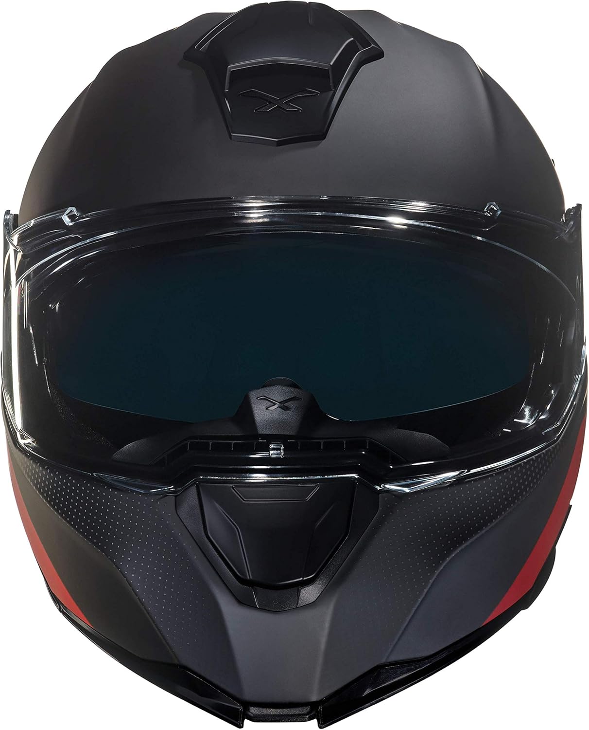NEXX X.Vilitur Latitude Matte Black Red Modular Full Face Motorcycle Helmet
