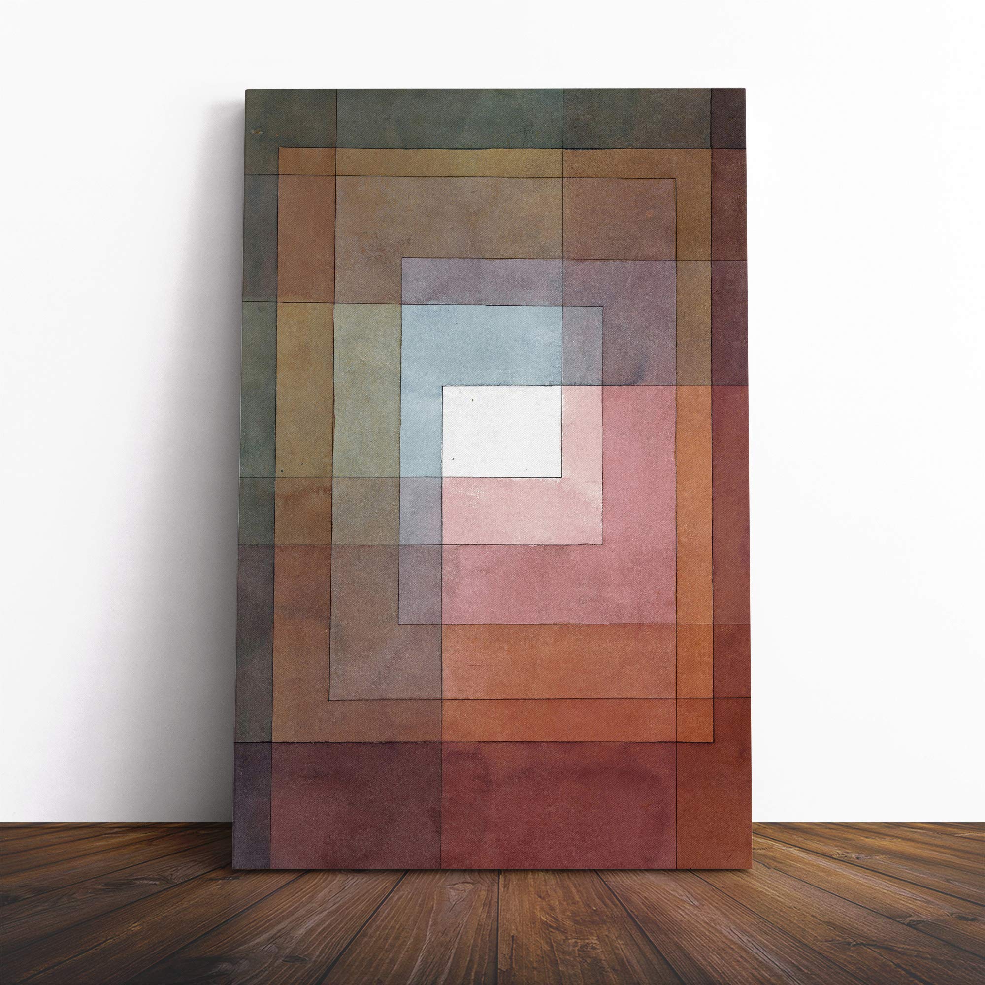 Paul Klee Watercolour Squares Canvas Print | Gallery Wrapped 30mm Frame Wall Art | 24x16 inches | Ready to Hang | Modern Picture | Living Room Bedroom Lounge Office