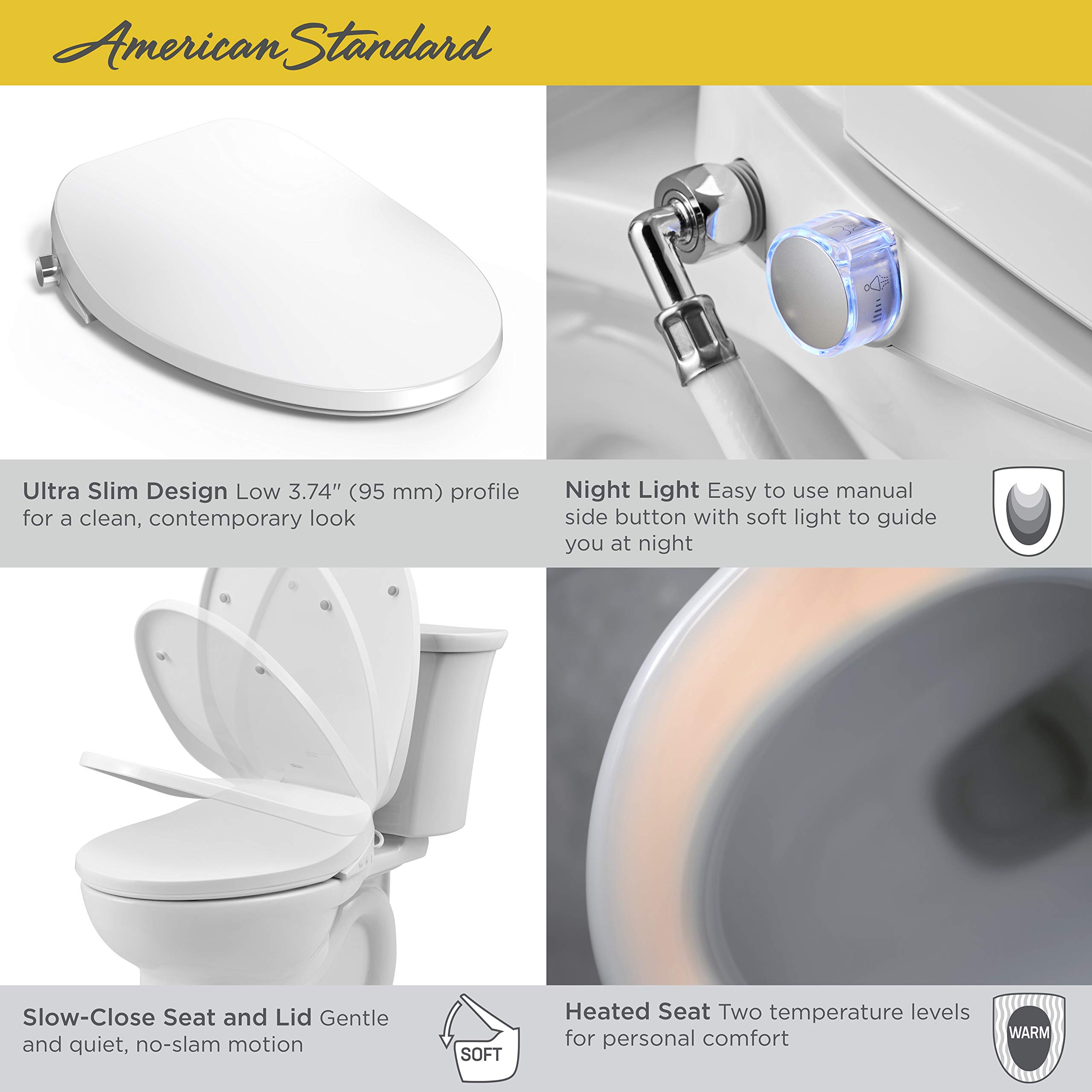 American Standard 8019A60GPC.020 Aquawash 2.0 Manual SpaLet Bidet Seat