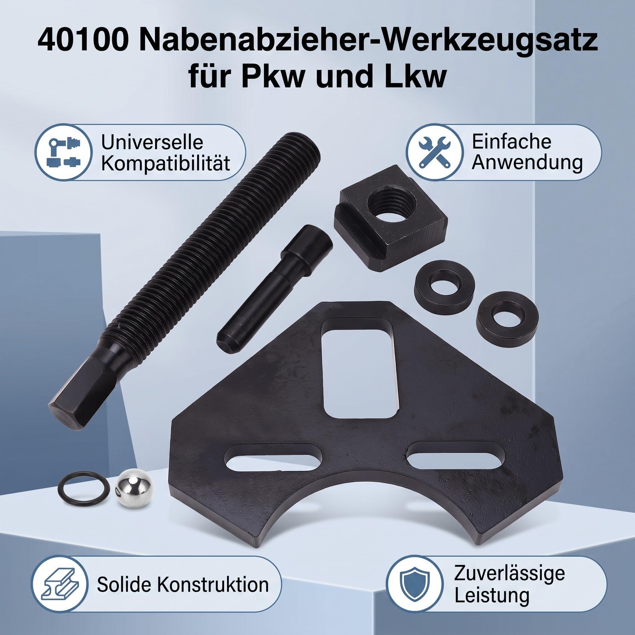 ANGGREK 40100 Zestaw Narzędzi do Usuwania Piasty Narzędzie do Usuwania Piasty 40100 OEM Hub ze stwardniałą śrubę wymuszającą Gwintowanie dla 5 6 8 Zespołów Piastowych na Samochodach Ciężarówki