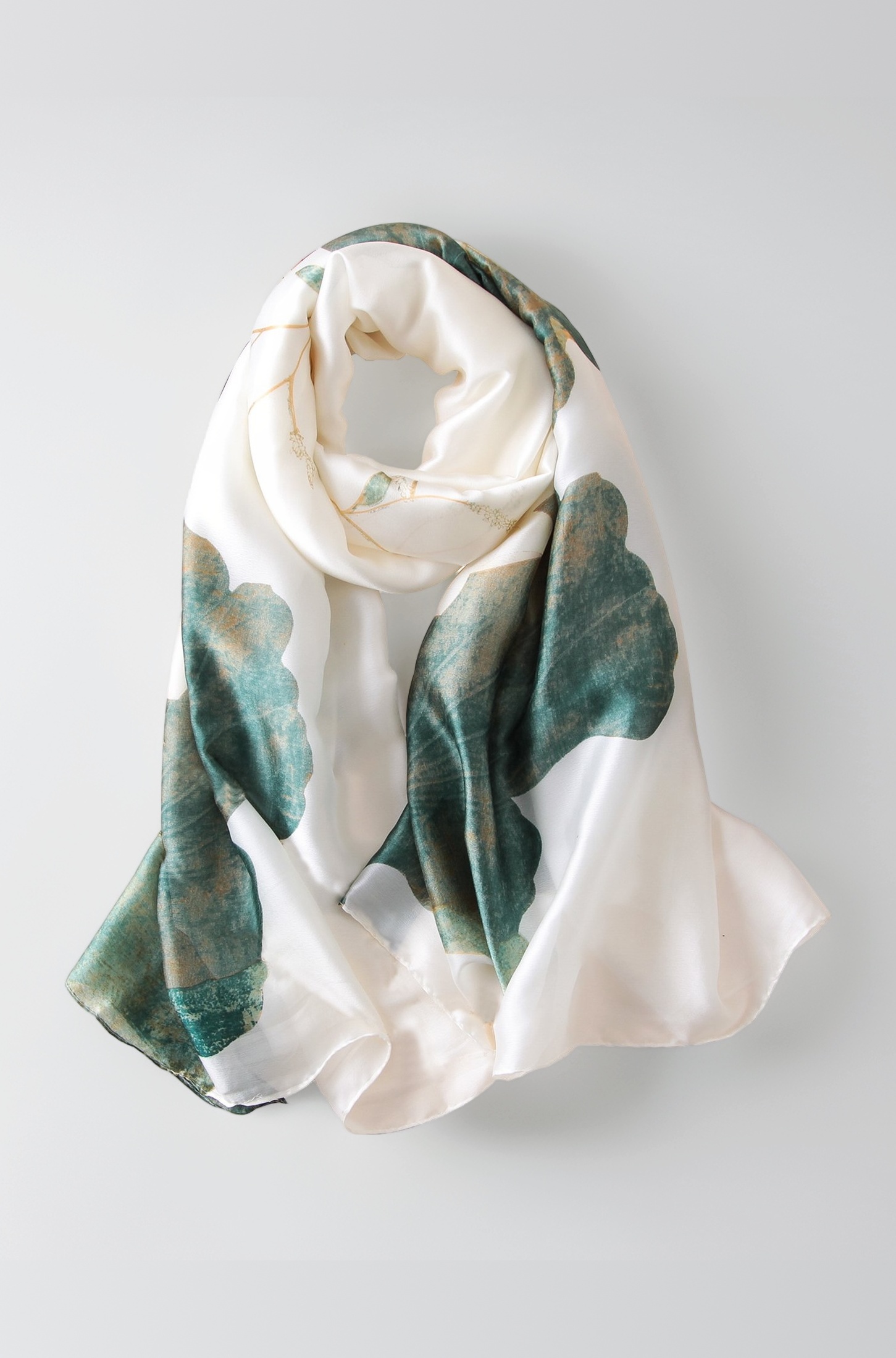 NUWEERIR Womens 100% Large Mulberry Silk Scarf Long Satin Scarf Fashion Designer Scarf Lightweight Wraps