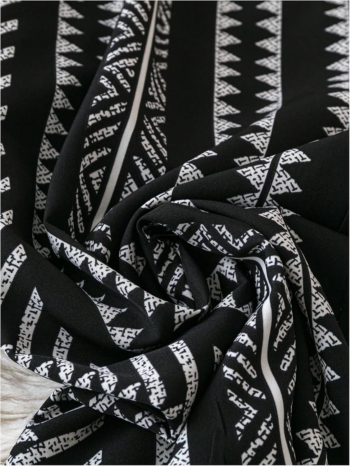 Women's Geo Print Wide Leg Palazzo Pants Casual Belted High Waisted Flowy Boho Beach Trousers - Image 5