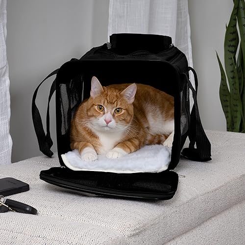 Vista 2 de Sherpa Original Deluxe Travel Pet Carrier, Airline Approved & Guaranteed On Board - Black, Medium Negro original