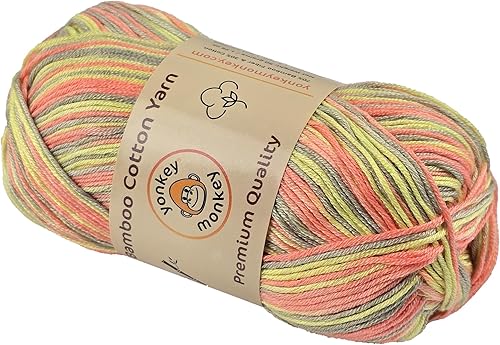 Miniatura 6 de Yonkey Monkey - Hilo de lana de Tencel, 70 % bambú, 30 % algodón, ganchillo, suministros de punto de calidad más suave, hilos de tela ligeros y