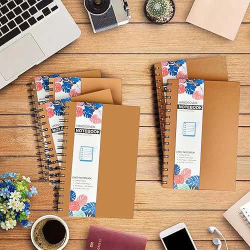 Miniatura 6 de Paquete de 12 cuadernos A5 en espiral de tapa dura con rayas universitarias, diario colorido a granel, planificador de viajes, bloc de notas de