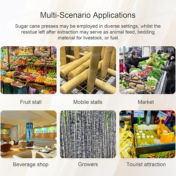 Extractor de Jugo de Caña Manual, Prensado sin Electricidad, Alto Rendimiento miniatura 7