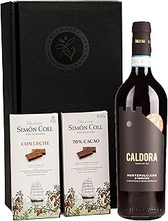 Geschenkset italienischer Rotwein Montepulciano d'Abruzzo mit edler Schokolade von Simón Coll