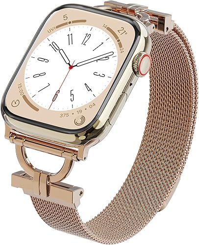 Correa de malla estrecha compatible con Apple Watch Band de 1.654 pulgadas, 1.732 pulgadas, 1.772 pulgadas, 1.496 pulgadas, 1.575 pulgadas, 1.614