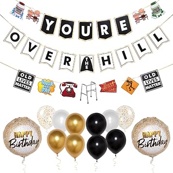 Pirese Over The Hill Birthday Decorations, Over The Hill Decorations Funny 50th Birthday Decorations | Funny 40th Birthday Decorations