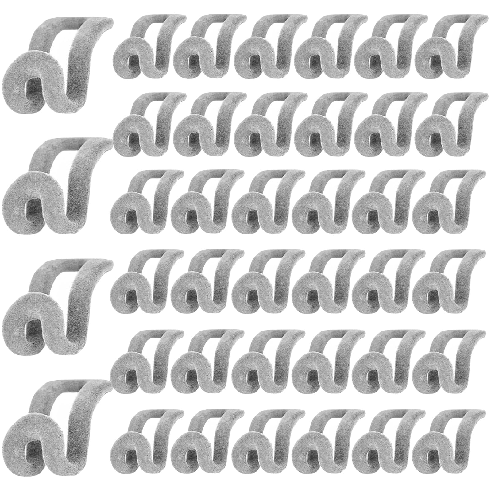 Jianglai Grey Velvet Clothes Hanger Connector Hooks, Heavy Duty Hooks Space Saver, Extender Clips Space Saving, Durable Premium Non-Slip Hanger Cascading Hooks For Closet, 40 Pcs (Grey)