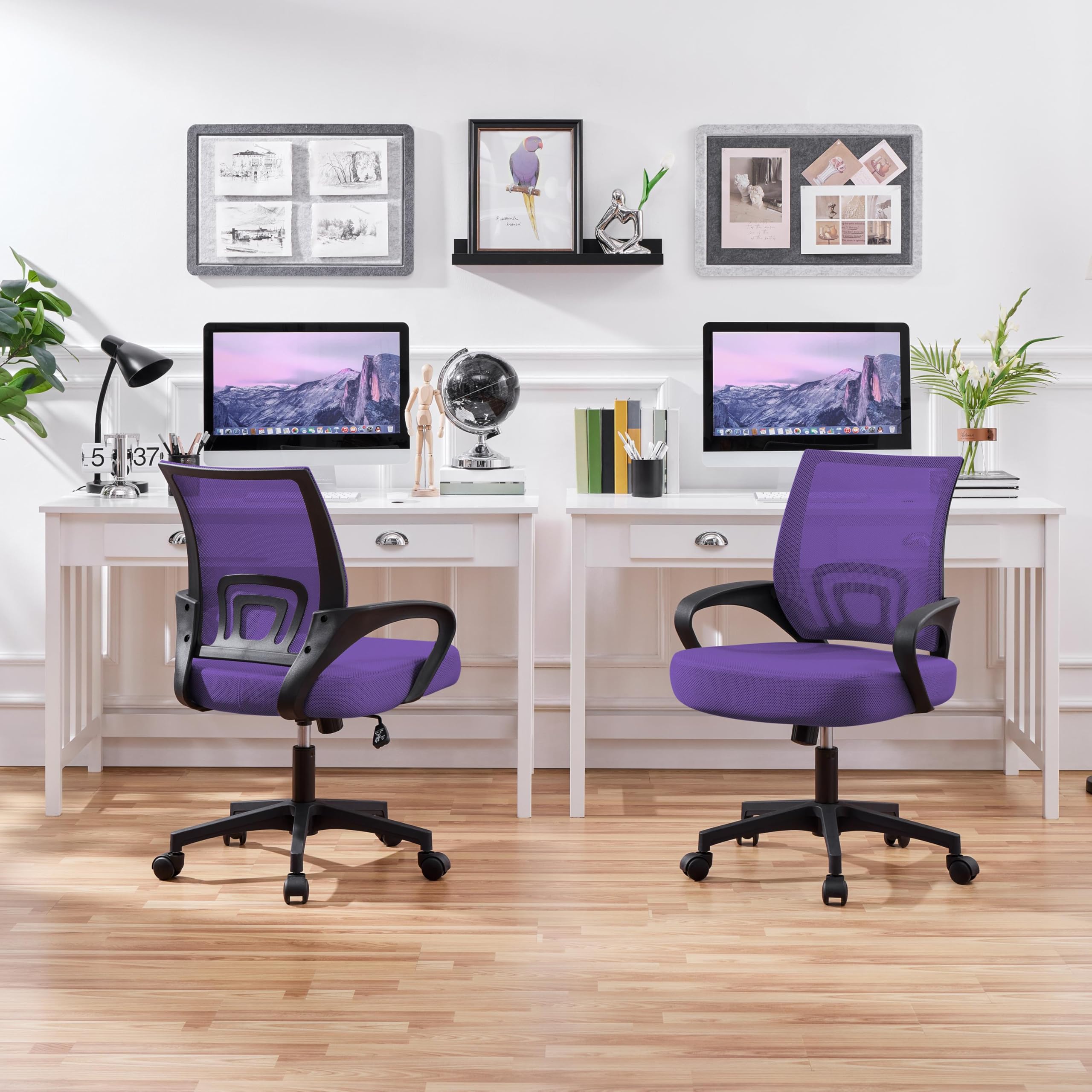 Yaheetech Chaise Bureau Ergonomique Pivotante Réglable 136kg Noir