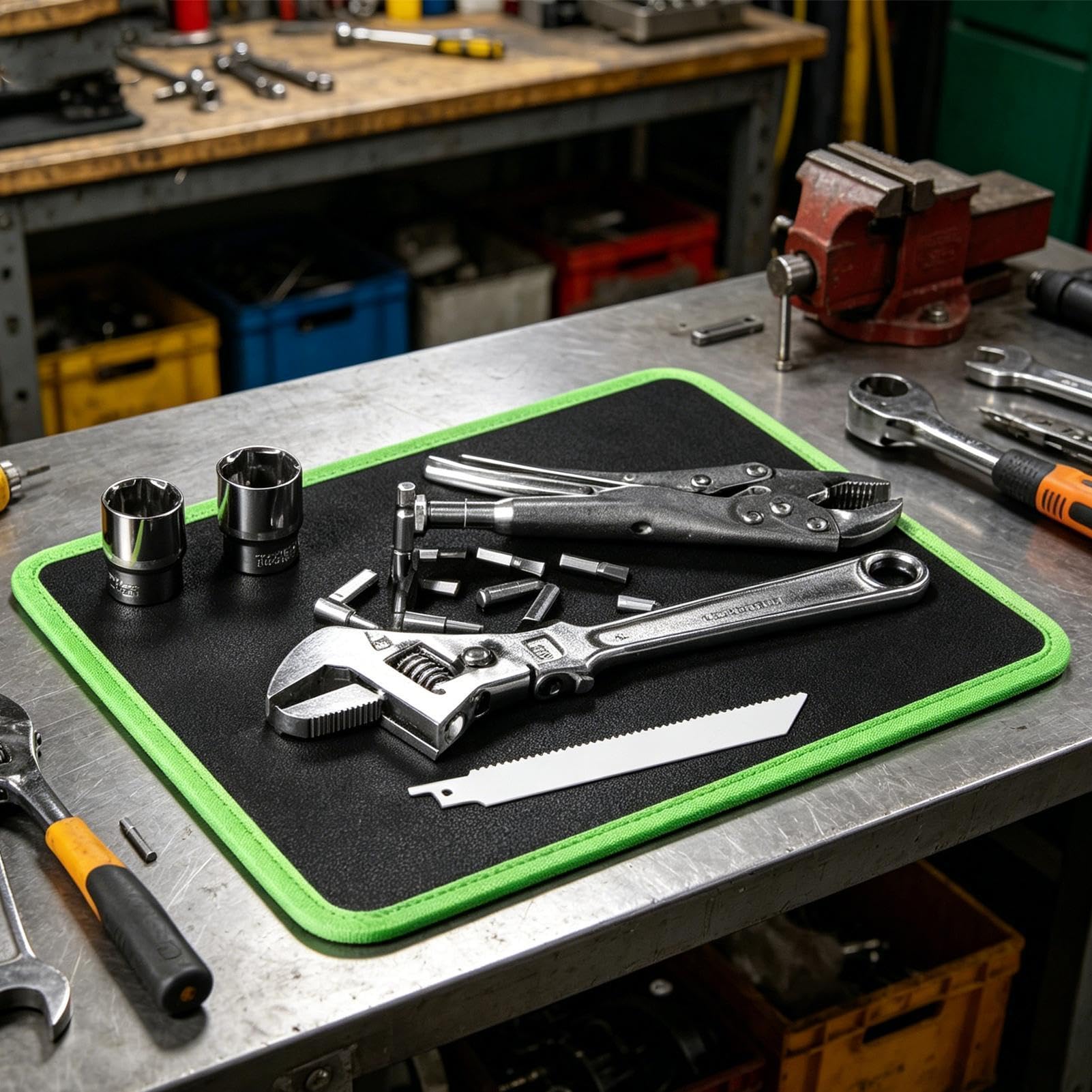 Magnetische Werkzeugmatte 32,3 x 24,8 x 0,7 cm flexibler Halter | Magnetmatte für Werkzeuge für Garage Werkstatt Auto Reparatur Auto Bau Projekt Schreibtisch und Arbeitstisch
