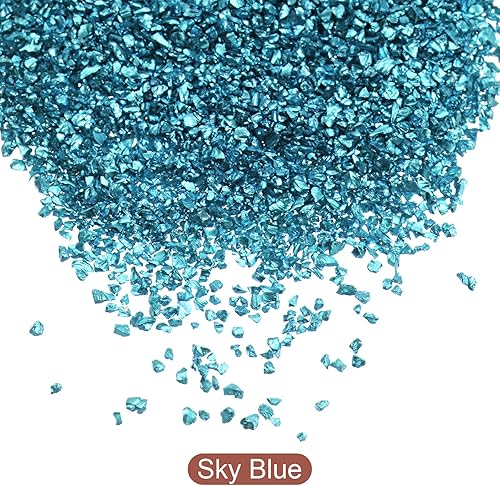 Miniatura 2 de uxcell Chips de vidrio triturado de 0.71 oz (0.71 a 0.118 pulgadas), vidrio metálico irregular con purpurina para manualidades, manualidades,