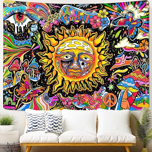 Lifezilla Tapiz de flores de sol, bonito tapiz para dormitorio, tapiz estético, hippie y estético, decoración de habitación (50 x 60 pulgadas)