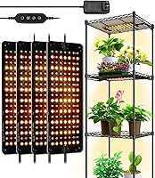 Vista 9 de Barrina Luces de cultivo para plantas de interior, 20W (2 x 10W) Panel de luz de cultivo ultradelgado de espectro completo con temporizador