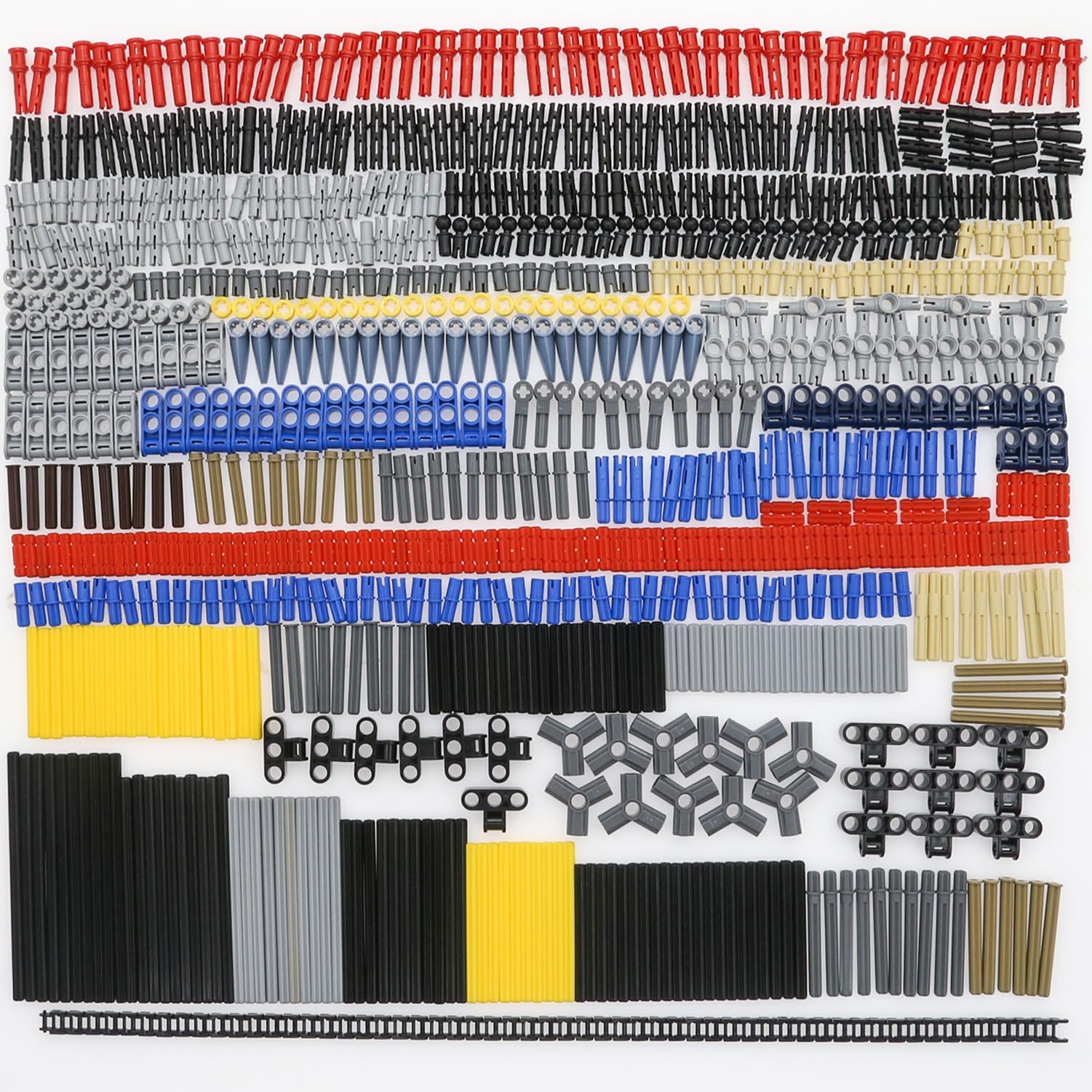 AIMATRIX 884pcs Technic Parts Axle-Pin-Connector Compatible with Mainstream Building Block Brands, Technic-axles Chain Link Bush Etc. MOC Replacement Pieces and Parts.