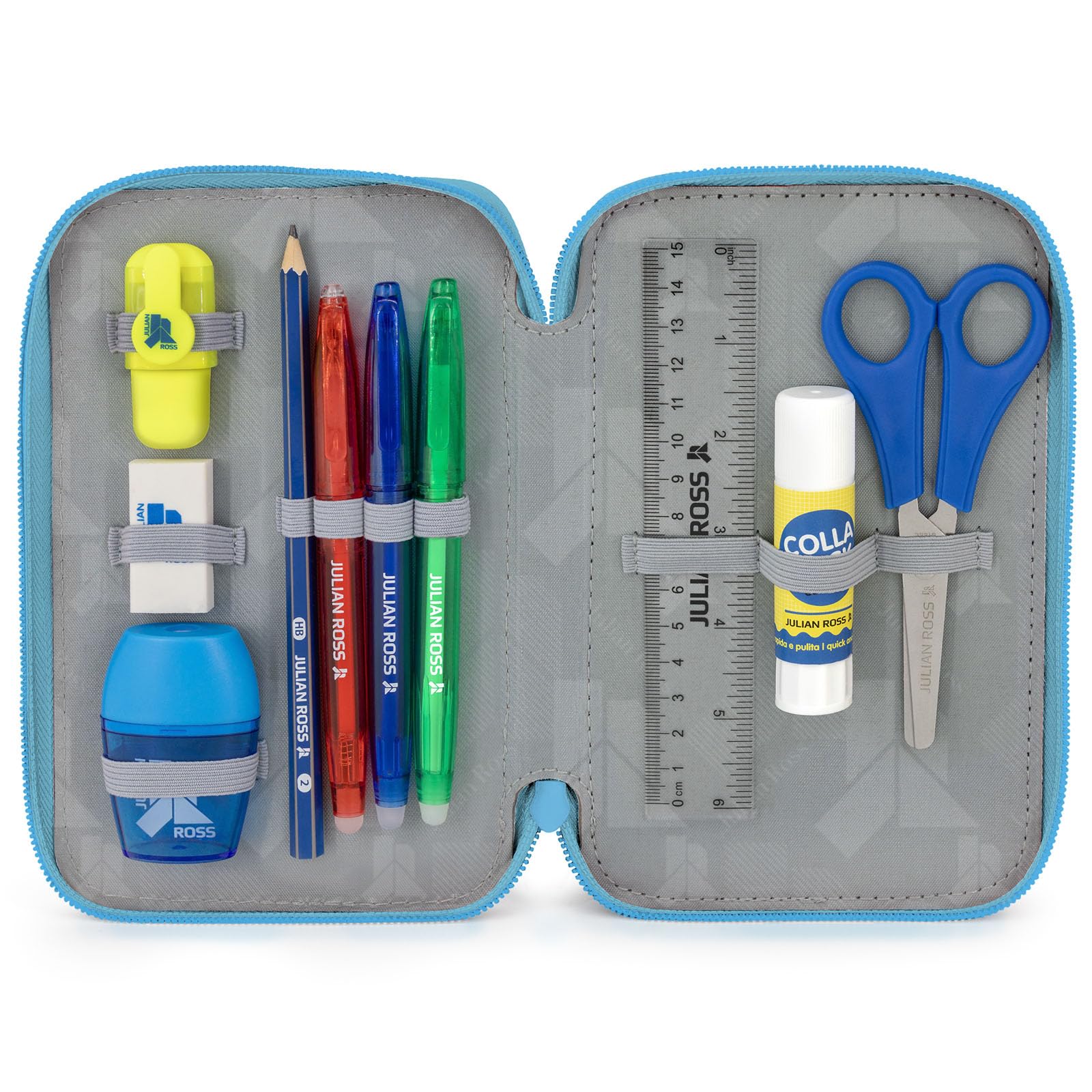 3-Fach Federmäppchen Mädchen Gefüllt für Die Eiskönigin Frozen Fan – Schulmäppchen Set 46 Teile mit Radierbaren Stiften, Filzstiften, Buntstiften – ideal für Schule & als Geschenk 6-12 Jahre