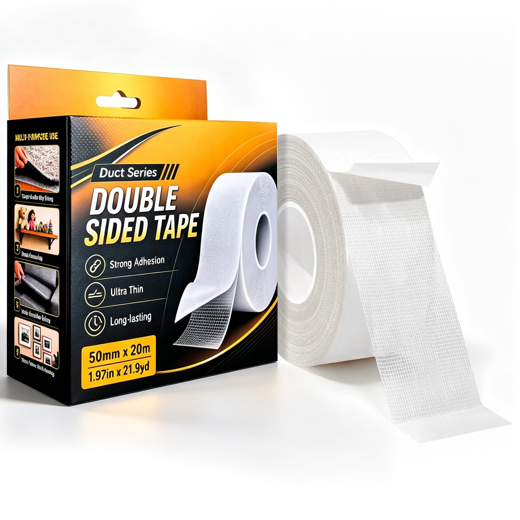 Klentex Double Sided Carpet Tape Heavy Duty, 50mm x 20m Residue Free