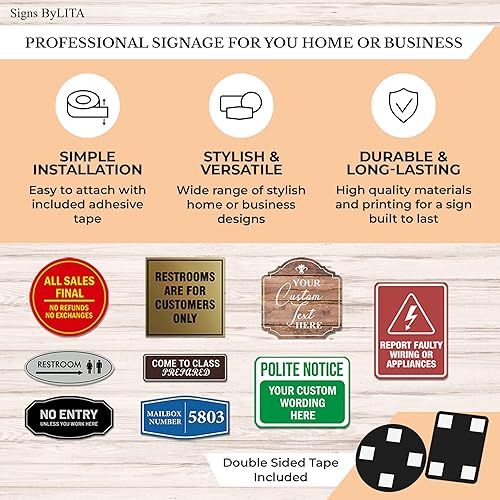 Miniatura 8 de Signs ByLITA Fancy Please Clean Up After Yourself Everyone Has To Use This Kitchen Letrero (oro cepillado) - Pequeño