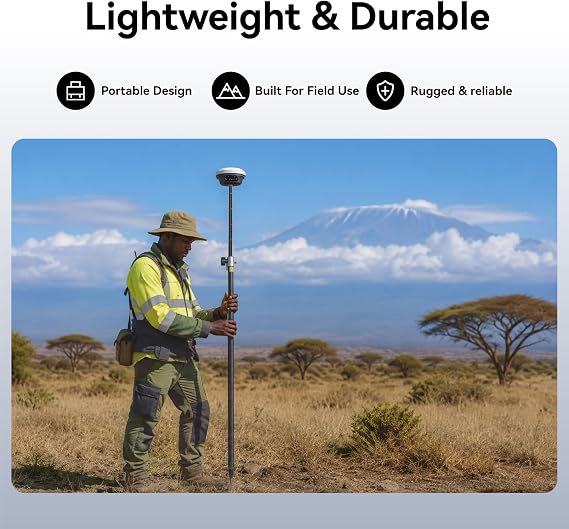 2.2 m / 7.22 ft Self-Locking Fiberglass GPS Survey Pole, GNSS Rover Rod Compatible with Trimble, 5/8 Thread, 125220 cm Adjustable, Twist-Lock, Lightweight Oxford Carry Bag for RTK Land Surveying