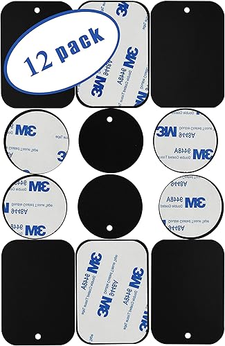 Great 1 Placas universales de metal con adhesivo 3M para todos los soportes magnéticos de automóvil, teléfono celular, soporte para tableta, soporte