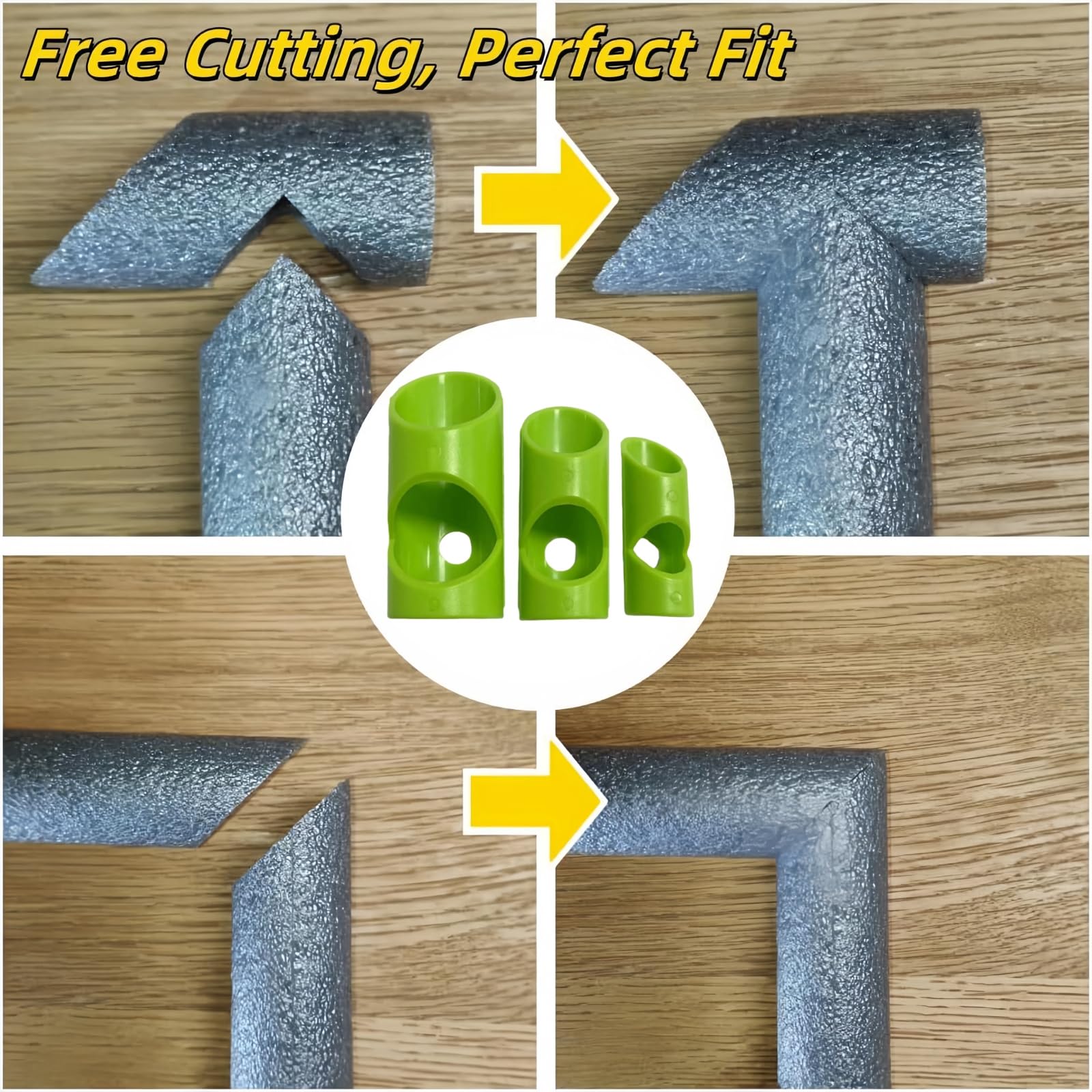3-Piece Pipe Insulation Foam Cutting Tool Set – 45° & V-Cuts For Copper Pipe Lagging (Green)