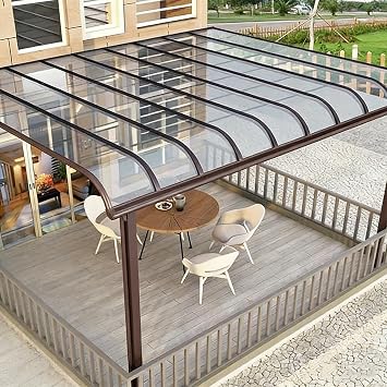 Clear Polycarbonate Roofing Sheet, Outdoor Acrylic Plastic UV Resistant Rain Protection Resistant for Patio Greenhouse Pergola Carport Canopy Cover Panel, Easy to Cut Clear, 3x10 ft