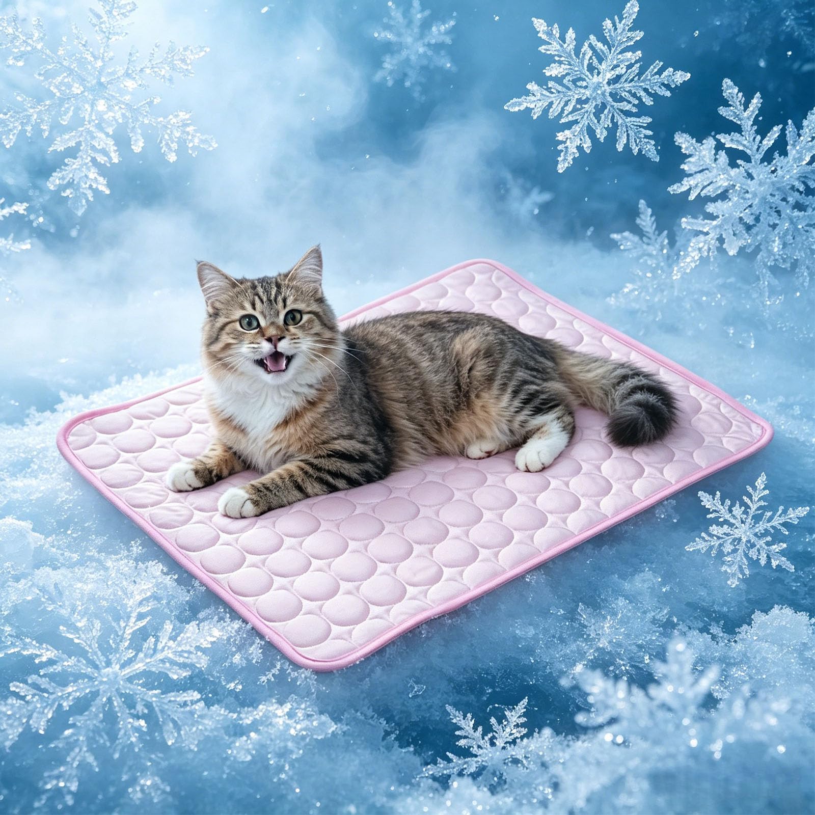 Tencipeda Dog Cooling Mat, Pet Ice Silk Cooling Mat for Indoor Outdoor, Soft Comfortable Icy Nap Mat for Small Medium Large Pets (Pink,XX-Large)