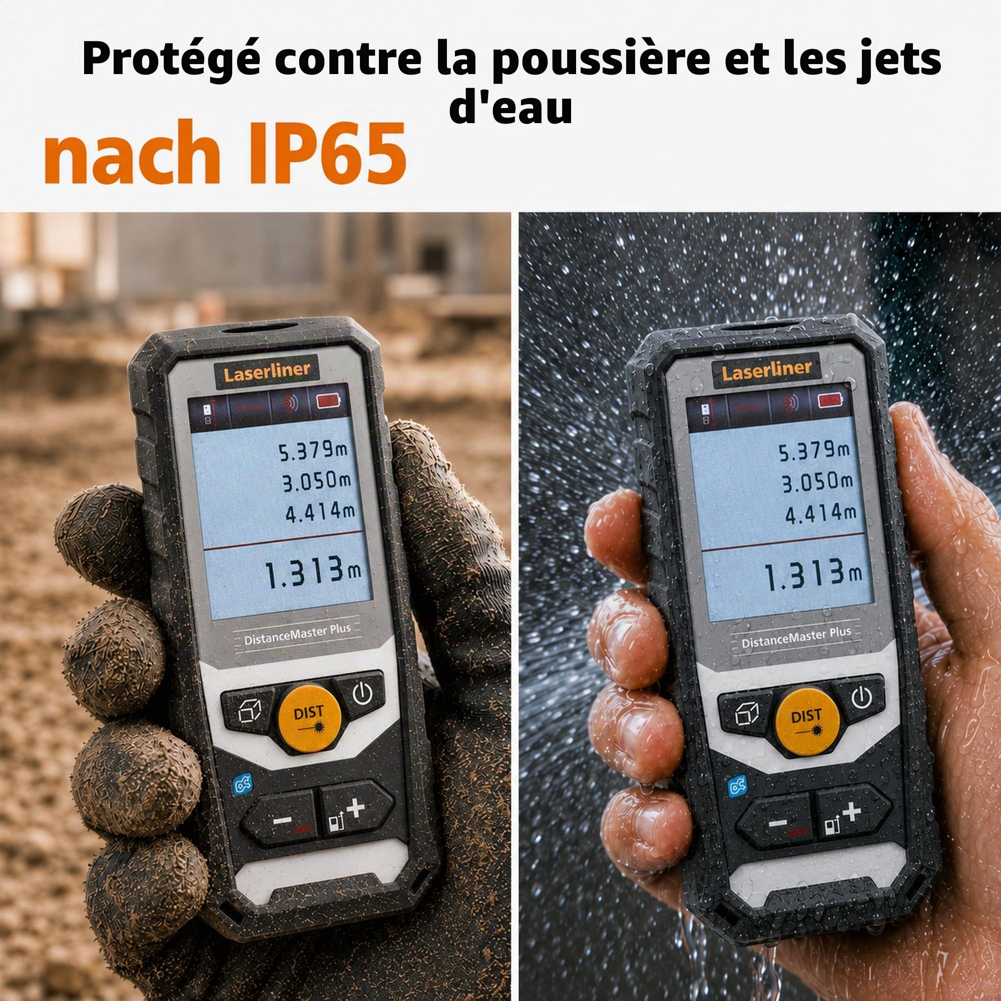 Laserliner Télémètre Laser DistanceMaster Plus 80 | Appareil de Mesure Numérique, Portée de 80 m, Mesure de Longueurs, Mesure de Surfaces, Mesure de Volumes