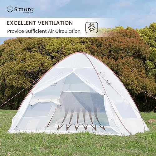 Miniatura 5 de S'More 12 Person Beach Tent, Lightweight & Easy Set Up Pop up Tent, UFP 30+ Quick Portable Sun Shade Shelter for Beach,Picnic, Backyard, Festival