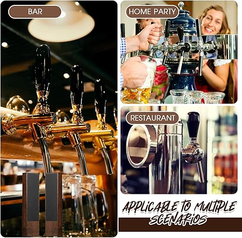 Miniatura 7 de Queekay 4 piezas de madera de nogal para cerveza pizarra manijas de grifo de cerveza manijas de barril asas de barril regalo para los amantes de la