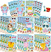 Vista 11 de 24 PCS Calcomanías de Halloween Haz una Cara para Niños Pequeños Haz Tus Propios Personajes Mezcla y Combina Calcomanía Calcomanías de Feliz