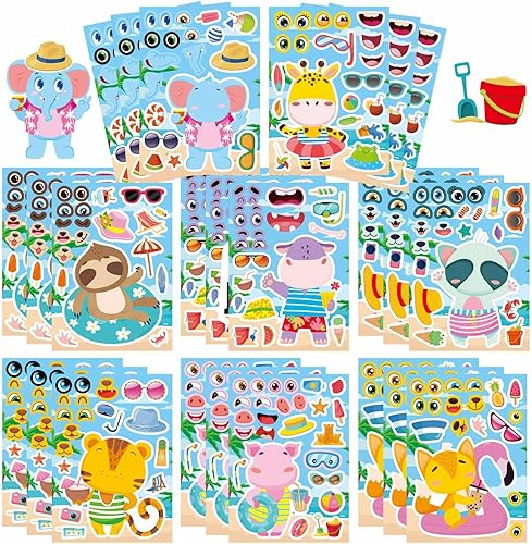 Miniatura 11 de 24 PCS Calcomanías de Halloween Haz una Cara para Niños Pequeños Haz Tus Propios Personajes Mezcla y Combina Calcomanía Calcomanías de Feliz