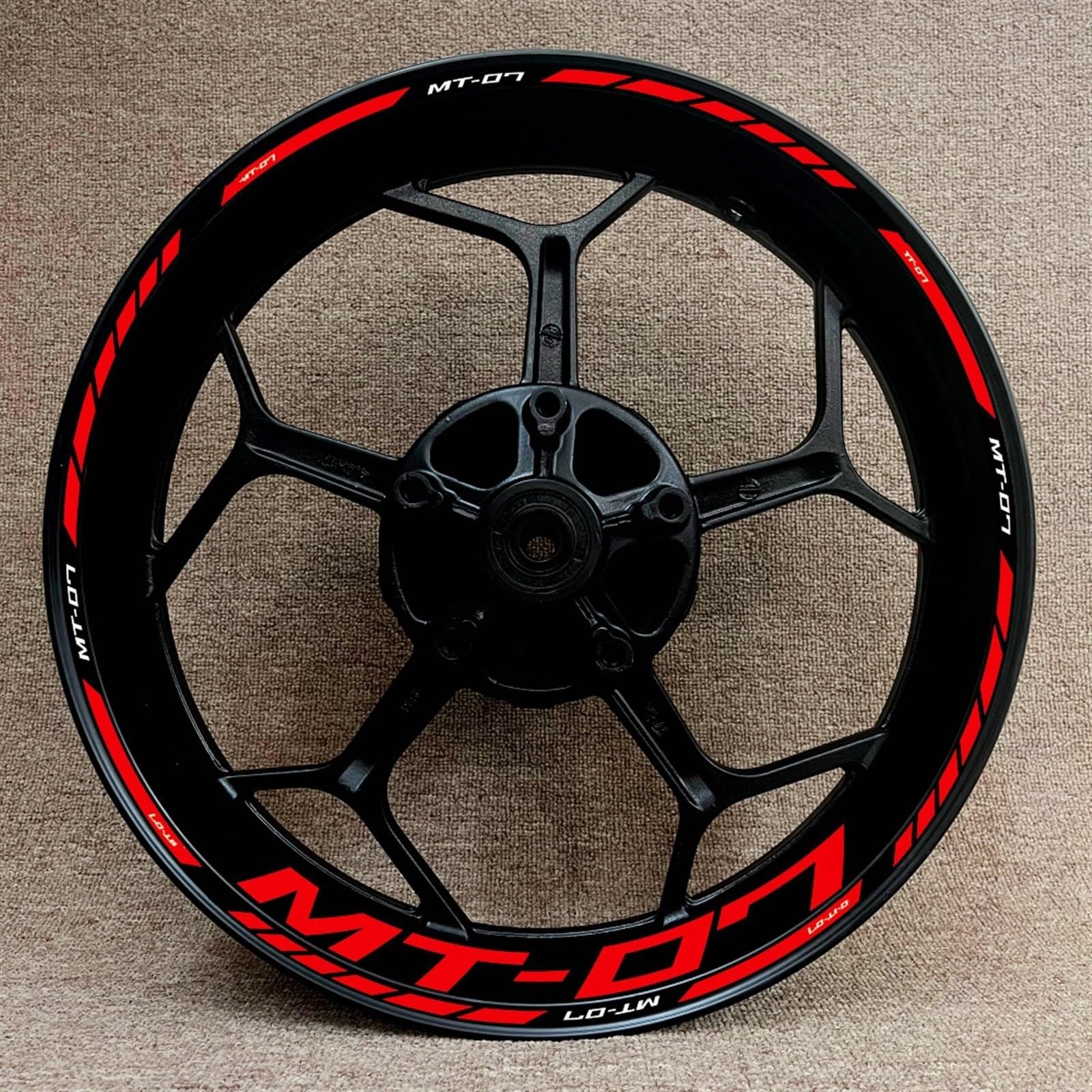 Motorcycle Racing Equipment Accessories Wheel Tire Rim Adhesive Reflective Decal Sticker for Yamaha MT-07 Decorative(Color18)