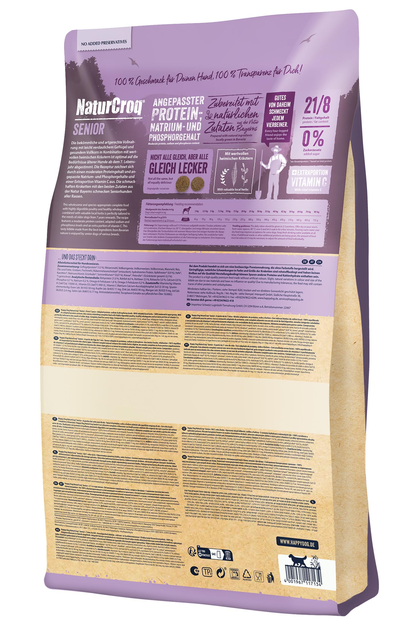 Happy Dog Alimento seco NaturCroq Senior | 11 kg